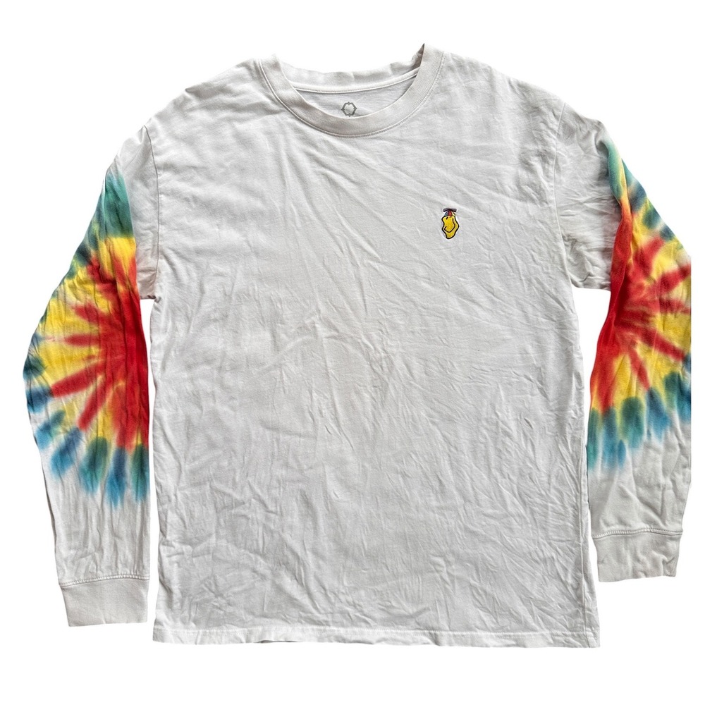 Empyre Long Sleeve T-Shirt Mens Size M White Tie Dye Excellent Melting Smiley